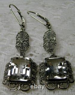 NATURAL White Topaz Sterling Silver Festoon Filigree Earrings (Custom-Made) E8