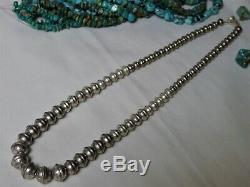 NAVAJO PEARLS Hand Made STERLING Silver SUN RAYS 20.75 Necklace FoxTail Chain
