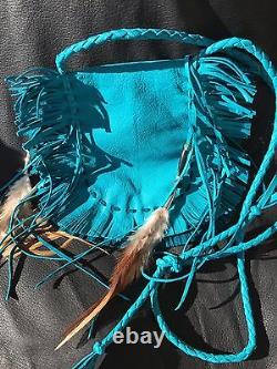 NAVAJO STERLING HAND MADE FRINGED DEERSKIN BAG Phone Case