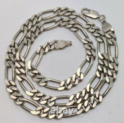 NEW. 925 Sterling Silver Heavy Figaro Chain Necklace 19.75 6.5mm Made in Canada
