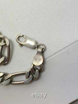 NEW. 925 Sterling Silver Heavy Figaro Chain Necklace 19.75 6.5mm Made in Canada