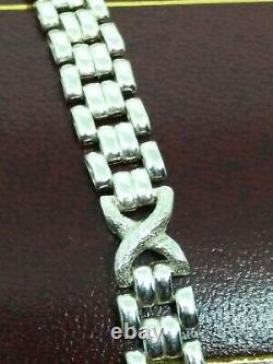 NEW SOLID STERLING SILVER Italian Made TWO SIDED PANTHER LINK NECKLACE 33.7 GR