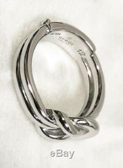 NIB Gucci Sterling Silver Piccolo Knot Ring Size 6, Made In Italy