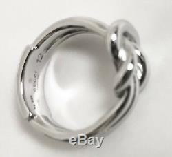 NIB Gucci Sterling Silver Piccolo Knot Ring Size 6, Made In Italy