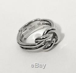 NIB Gucci Sterling Silver Piccolo Knot Ring Size 6, Made In Italy