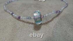 NWOT Custom-Made SS Multi-Color Fluorite Faceted Bead Necklace withChamilia Bead