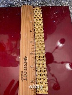 NWOT Sterling Silver 925 Gold Plated Mesh Wide Bracelet Made In Italy