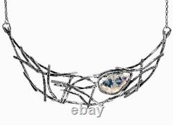 NWT OR PAZ Sterling Silver 925 Roman Glass Statement Necklace Made In Israel PZ