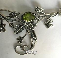 NWT Or Paz Sterling Silver 925 Green Peridot Necklace Made In Israel