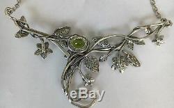 NWT Or Paz Sterling Silver 925 Green Peridot Necklace Made In Israel