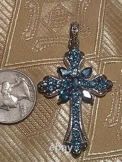 NWT Pendant Barbara Bixby Blue Topaz 925 Sterling SilverCross. Made in Thailand