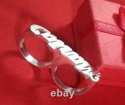 Name Ring Two Finger Personalized Sterling Silver Any Name Made in USA