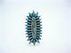 Native American Made Sterling Silver Blue Turquoise Cluster Ring Size 7 1/2