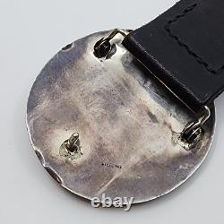 Native American Made Sterling Silver Multi Stone Inlay Concho Belt 36