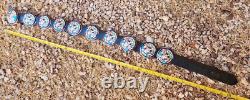 Native American Made Sterling Silver Multi Stone Inlay Concho Belt 36