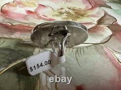 Native American Made Sterling Silver Pink Scolecite Ring Stamped
