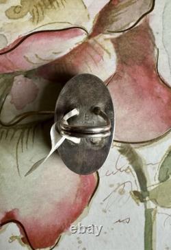 Native American Made Sterling Silver Pink Scolecite Ring Stamped