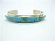 Native American Made Sterling Silver Turquoise Inlay Bracelet