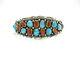 Native American Made Sterling Silver Turquoise Nugget & Coral Cuff Bracelet