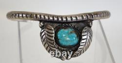 Native American Navajo Made Bracelet With Turquoise Sterling Silver Jewelry Nice