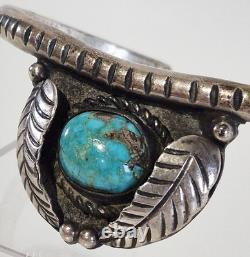Native American Navajo Made Bracelet With Turquoise Sterling Silver Jewelry Nice