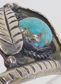 Native American Navajo Made Bracelet With Turquoise Sterling Silver Jewelry Nice