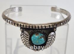 Native American Navajo Made Bracelet With Turquoise Sterling Silver Jewelry Nice