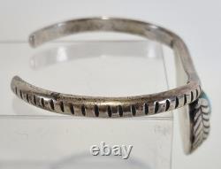 Native American Navajo Made Bracelet With Turquoise Sterling Silver Jewelry Nice