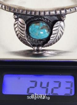 Native American Navajo Made Bracelet With Turquoise Sterling Silver Jewelry Nice