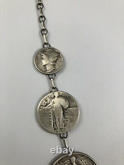 Native American Sterling Silver Coin Necklace Made w Genuine U. S. Morgan Dollar