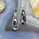 Native American Sterling Silver Elongated Teardrop White Buffalo Dangle Earrings