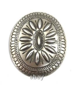 Native American Sterling Silver Hand Made Old Look Stamp Belt Buckle