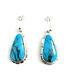 Native American Sterling Silver Navajo Hand Made Kingman Turquoise Earring