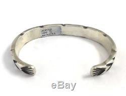 Native American Sterling Silver Navajo Hand Made Old Look Silver Cuff Bracelet