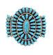 Native American Sterling Silver Navajo Hand Made TurquoiseCluster Cuff Bracelet