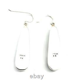 Native American Sterling Silver Navajo Hand Made White Buffalo Earring