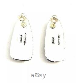 Native American Sterling Silver Navajo Hand Made White Buffalo Post Earring
