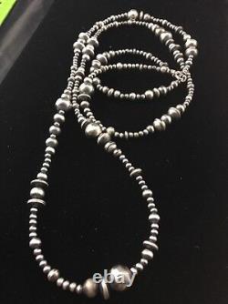 Native American Sterling Silver Navajo Pearls Mixed Beads 48 Necklace 92348