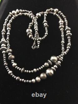 Native American Sterling Silver Navajo Pearls Mixed Beads 48 Necklace 92348