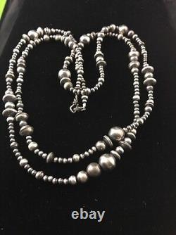 Native American Sterling Silver Navajo Pearls Mixed Beads 48 Necklace 92348