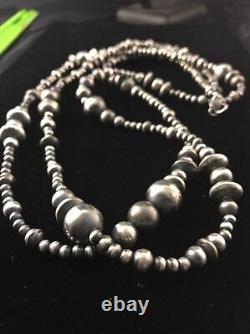 Native American Sterling Silver Navajo Pearls Mixed Beads 48 Necklace 92348