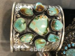 Native American hand made sterling silver and Royston turquoise Bracelet