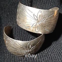 Native Made Sterling Silver Earrings Hand Made Etched South West USA Jewelry