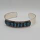 Native Made Sterling Silver Turquoise Needlepoint Cuff Bracelet. Signed