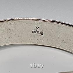 Native Made Sterling Silver Turquoise Needlepoint Cuff Bracelet. Signed