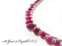 Natural Hand Made Ruby Sterling Silver Necklace 23