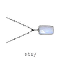 Natural Moonstone Necklace Solid Sterling Silver 925 Hallmarked British Made