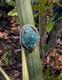 Natural Turquoise Nugget Artisan Hand Made Sterling Silver Ring sz7.75. A23f