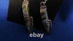Navajo Bench Made Sterling Silver Brilliant Color Flash Spiderweb Opal Earrings