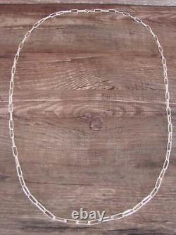 Navajo Hand Made Sterling Silver 30 Link Chain Link Necklace Kevin Shorty